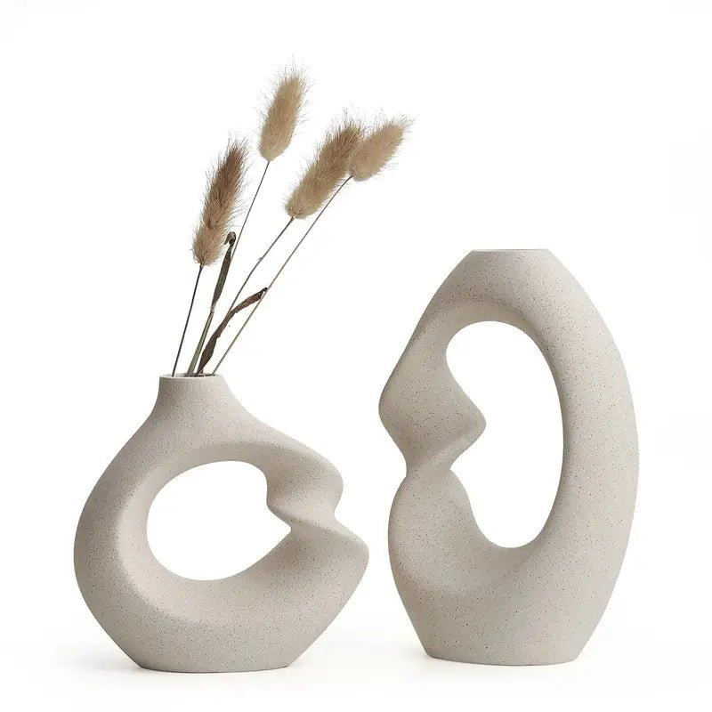 2PCS Nordic Style Vases - Scandinavian Irregular Dry Flower Containers