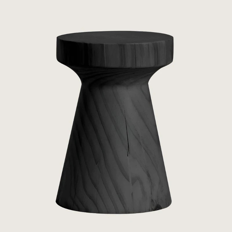 Solid Wood Log Stool - Creative Round Pouf & Side Table for Decor