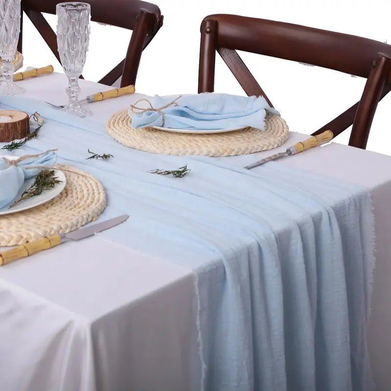 Rust Gauze Table Runner: Vintage Texture for Dining and Kitchen Decor