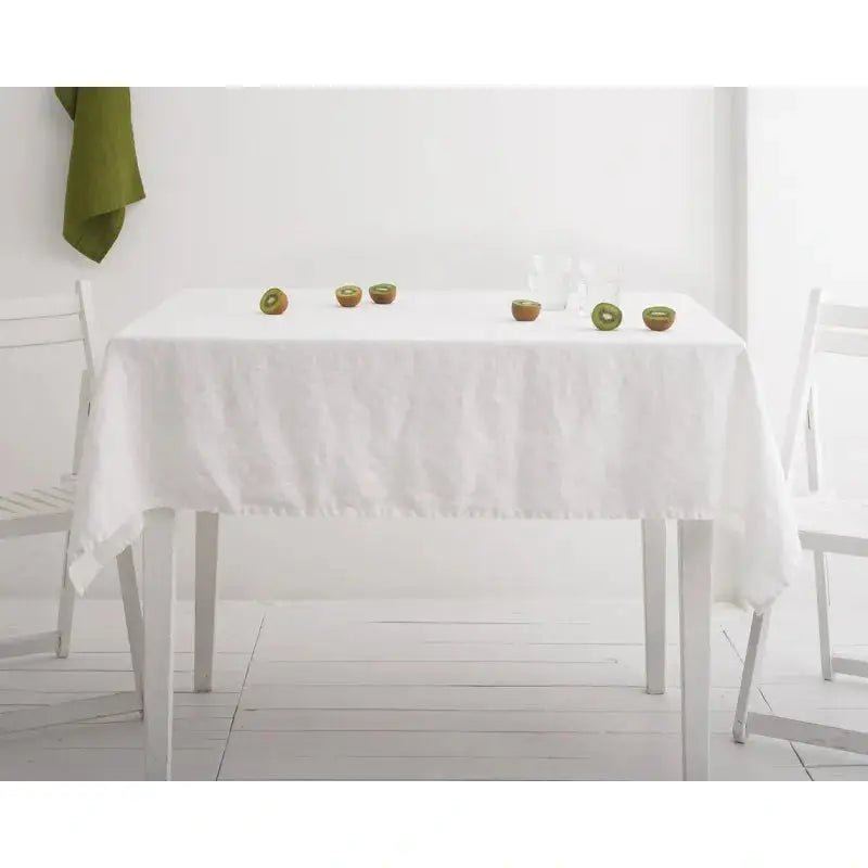 Premium Linen Tablecloth: Natural Fabric Dining Room Decor