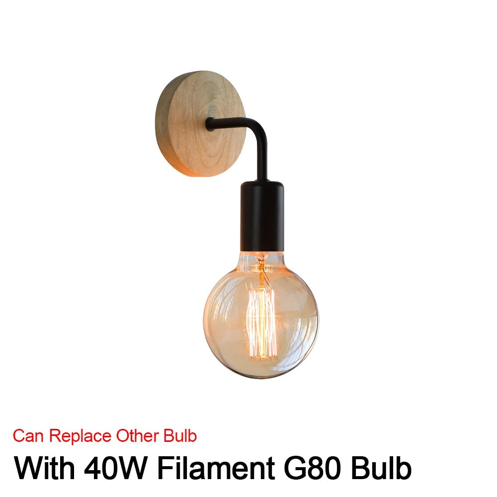 Retro Wood Wall Lamp