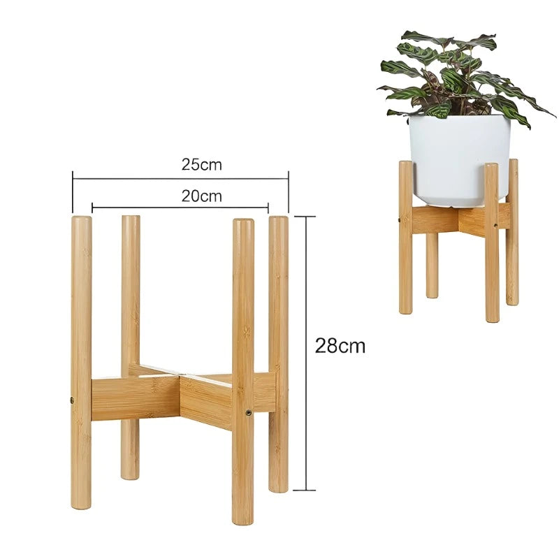 Wooden Four-Legged Bonsai Stand for Plant Display and Decor