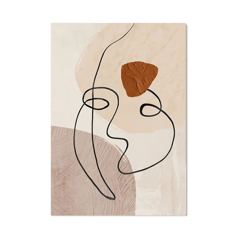 Japandi Lines: Minimalist Face Art Print for Serene Living (Canvas)