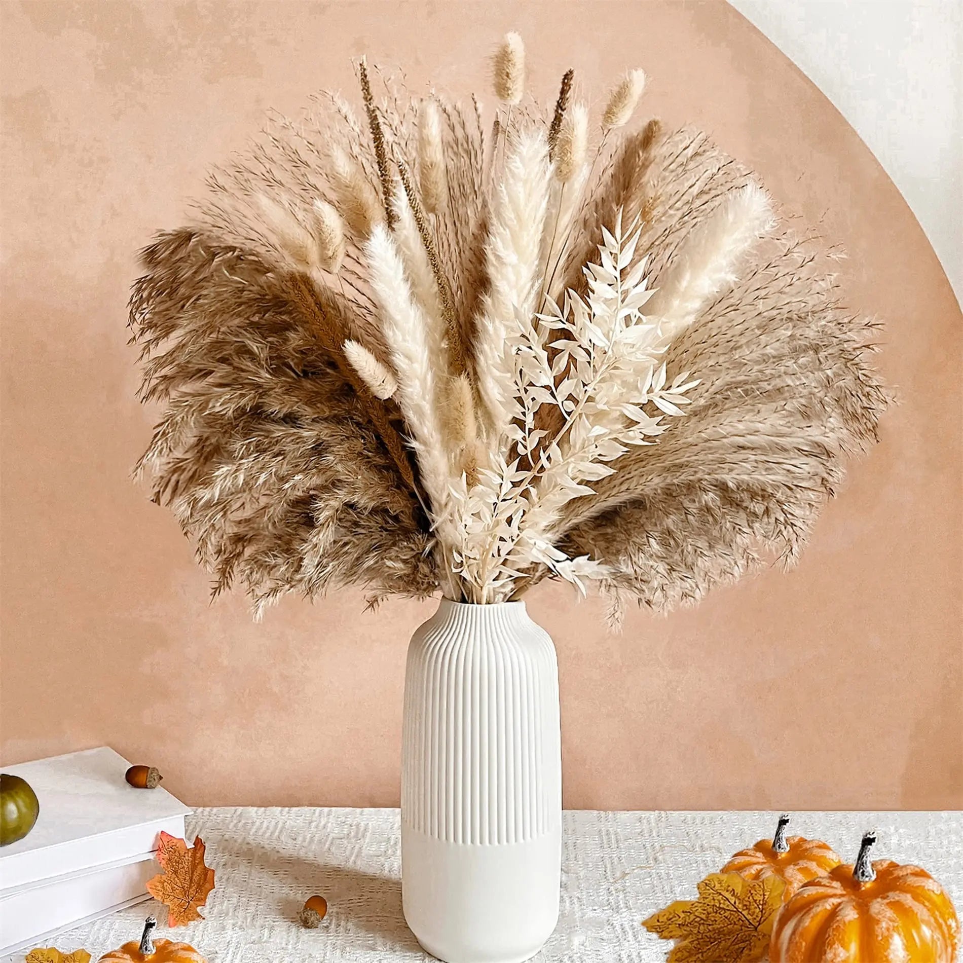 Natural Pampas Grass Flowers Set - 80 Pieces