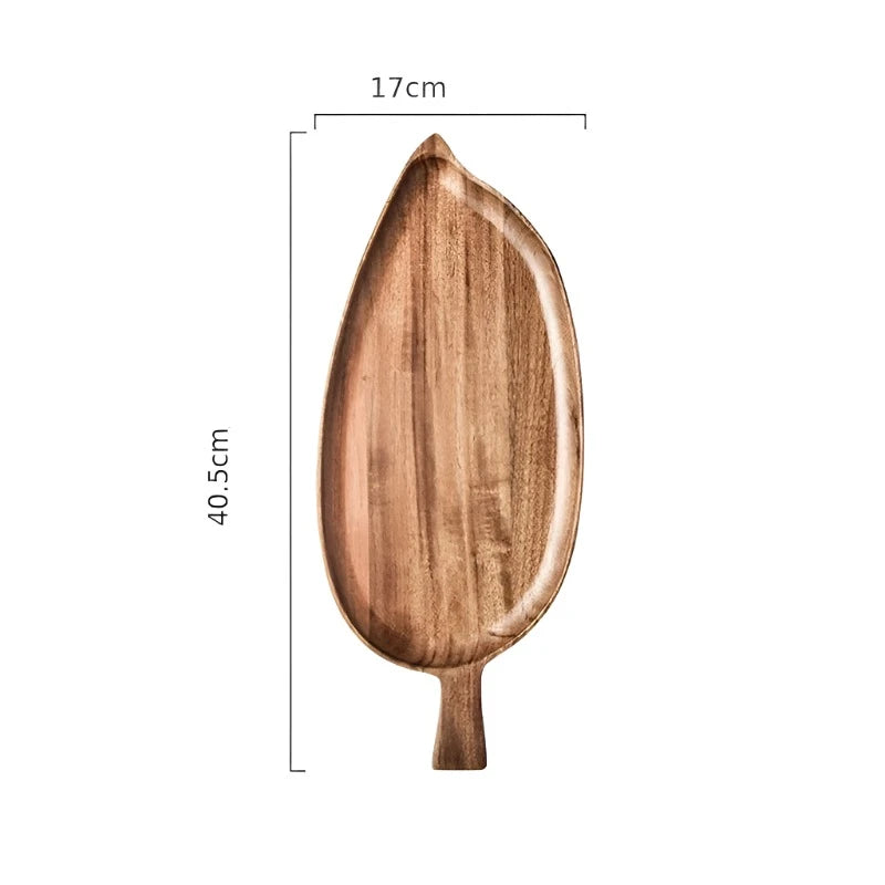 Wooden Leaf Shaped Food Tray