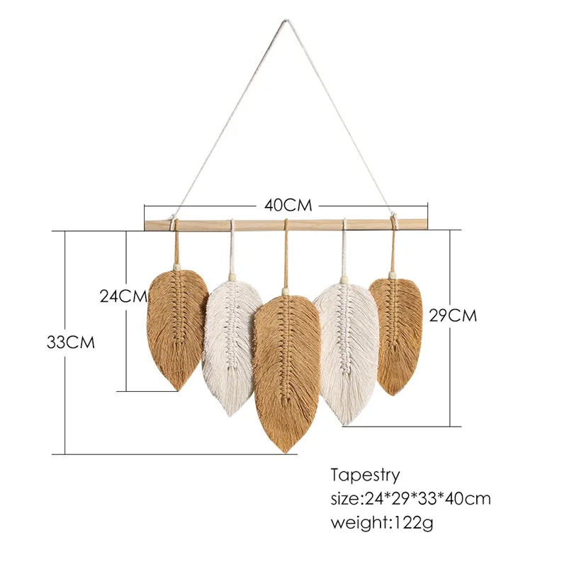 Nordic Macrame Wall Hanging: Leaves & Tassels