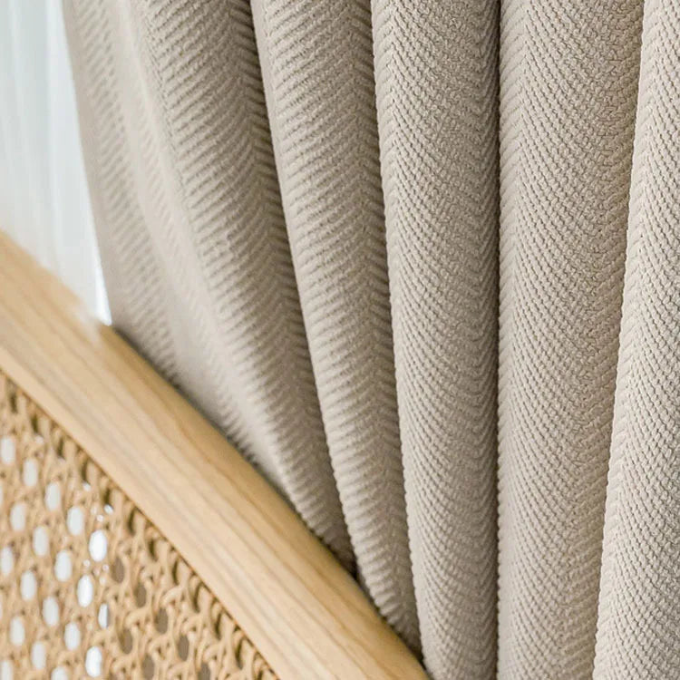 Herringbone Blackout Curtains for Warm Minimalism