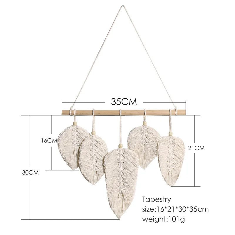 Nordic Macrame Wall Hanging: Leaves & Tassels