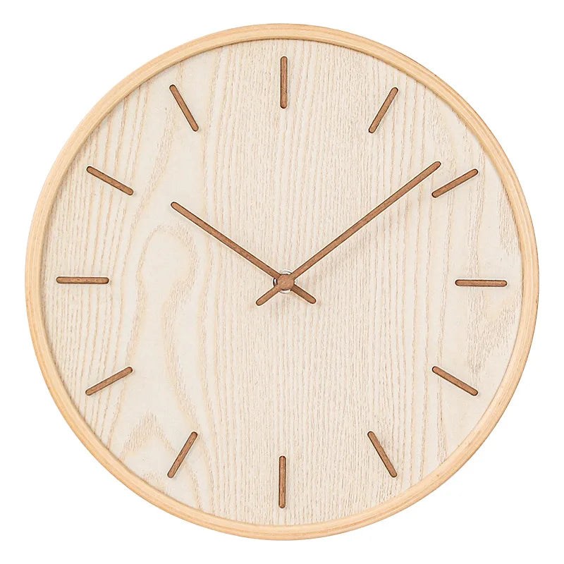 Modern Quartz Wall Clock -Silent Wooden Design for Home