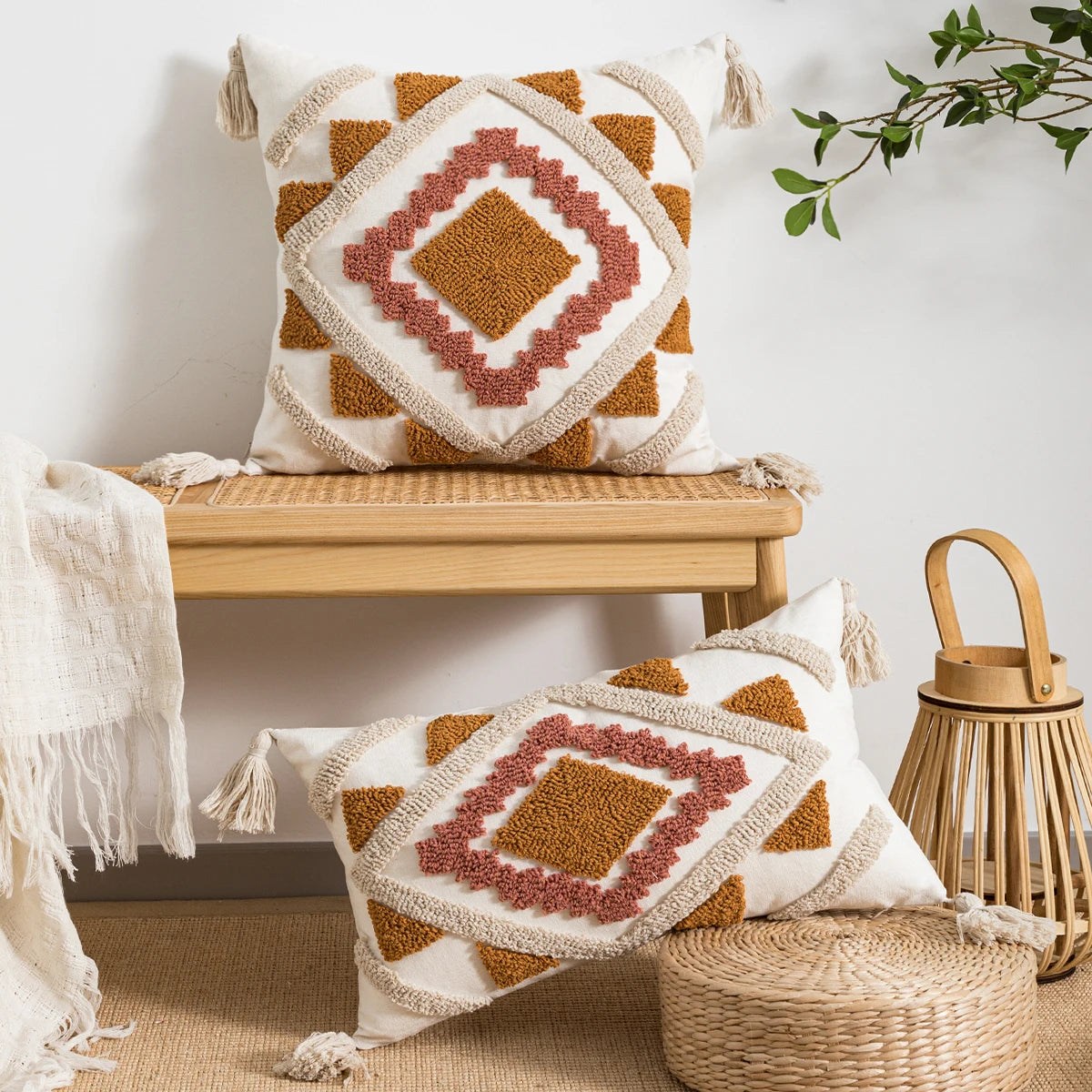 Multi-color Geometric Combination Pillow Cover