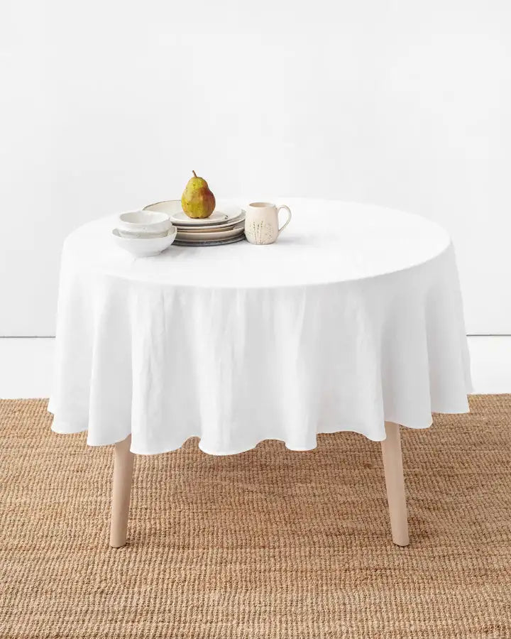 Washable Linen Tablecloth (Round): Elegant & Durable