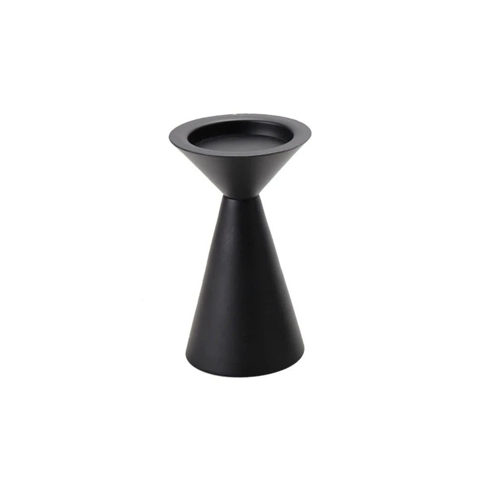 Nordic Matte Black Metal Candle Holder