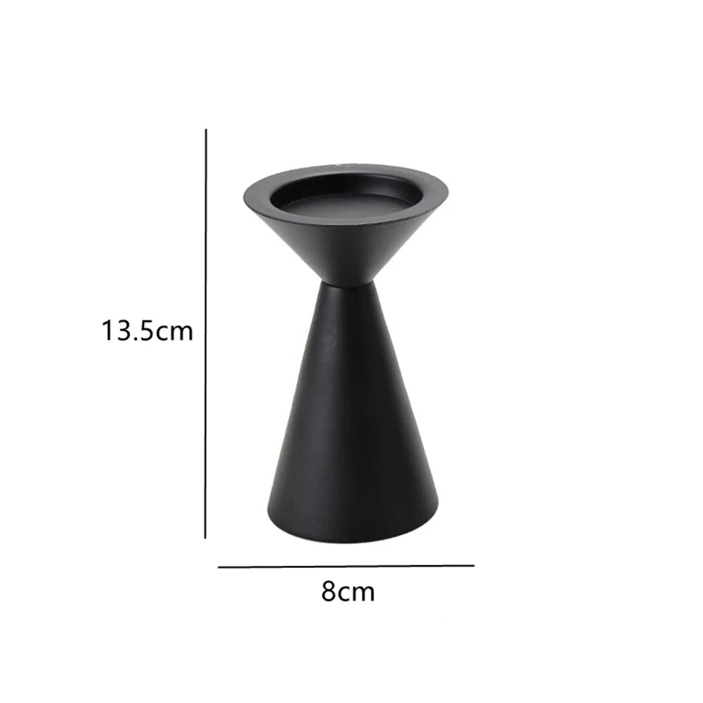 Nordic Matte Black Metal Candle Holder