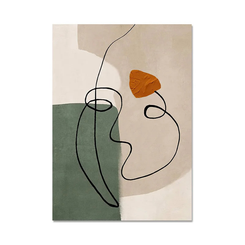 Japandi Lines: Minimalist Face Art Print for Serene Living (Canvas)