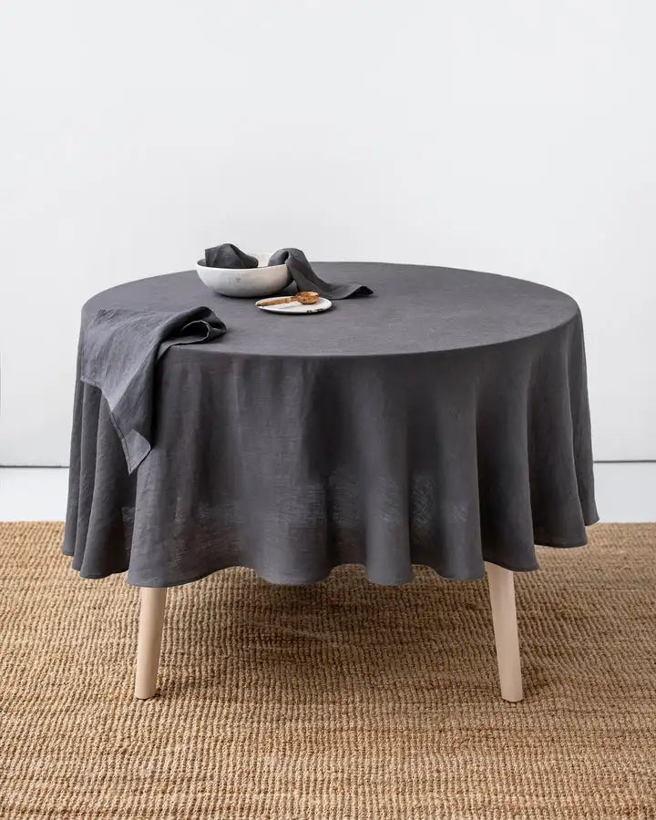 Washable Linen Tablecloth (Round): Elegant & Durable