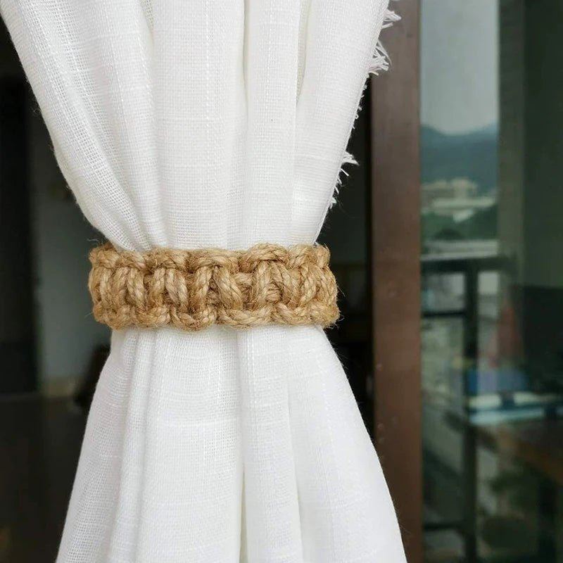 Retro Jute Curtain Tieback - 1PC Knotted Strap Buckle