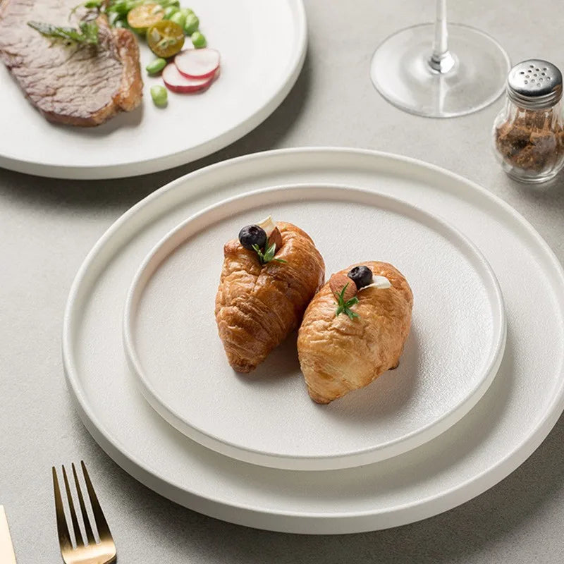 Black and White Ceramic Dinner Plate