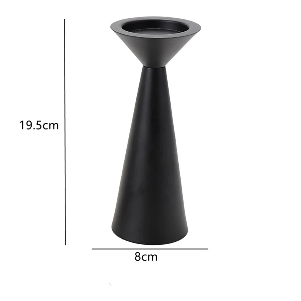 Nordic Matte Black Metal Candle Holder