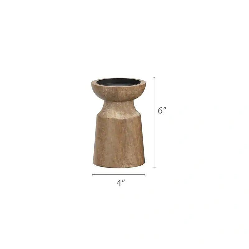 Retro Solid Wood Candle Holder - Durable & Smooth for Home Decoration