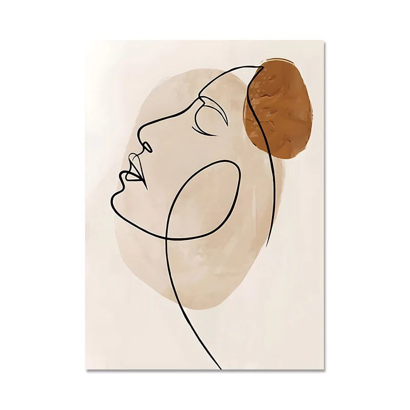 Japandi Lines: Minimalist Face Art Print for Serene Living (Canvas)