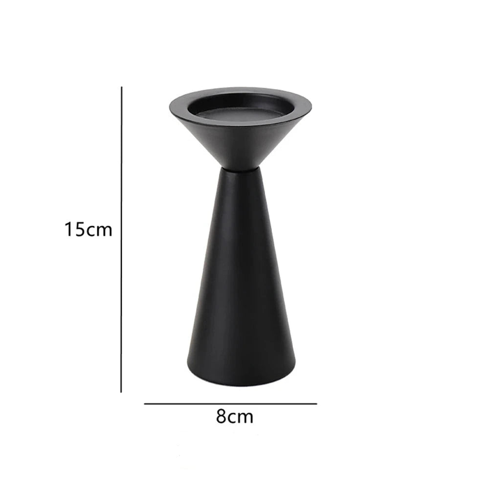 Nordic Matte Black Metal Candle Holder