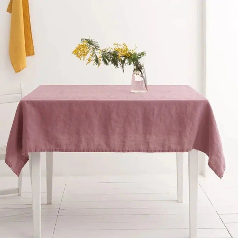 Premium Linen Tablecloth: Natural Fabric Dining Room Decor