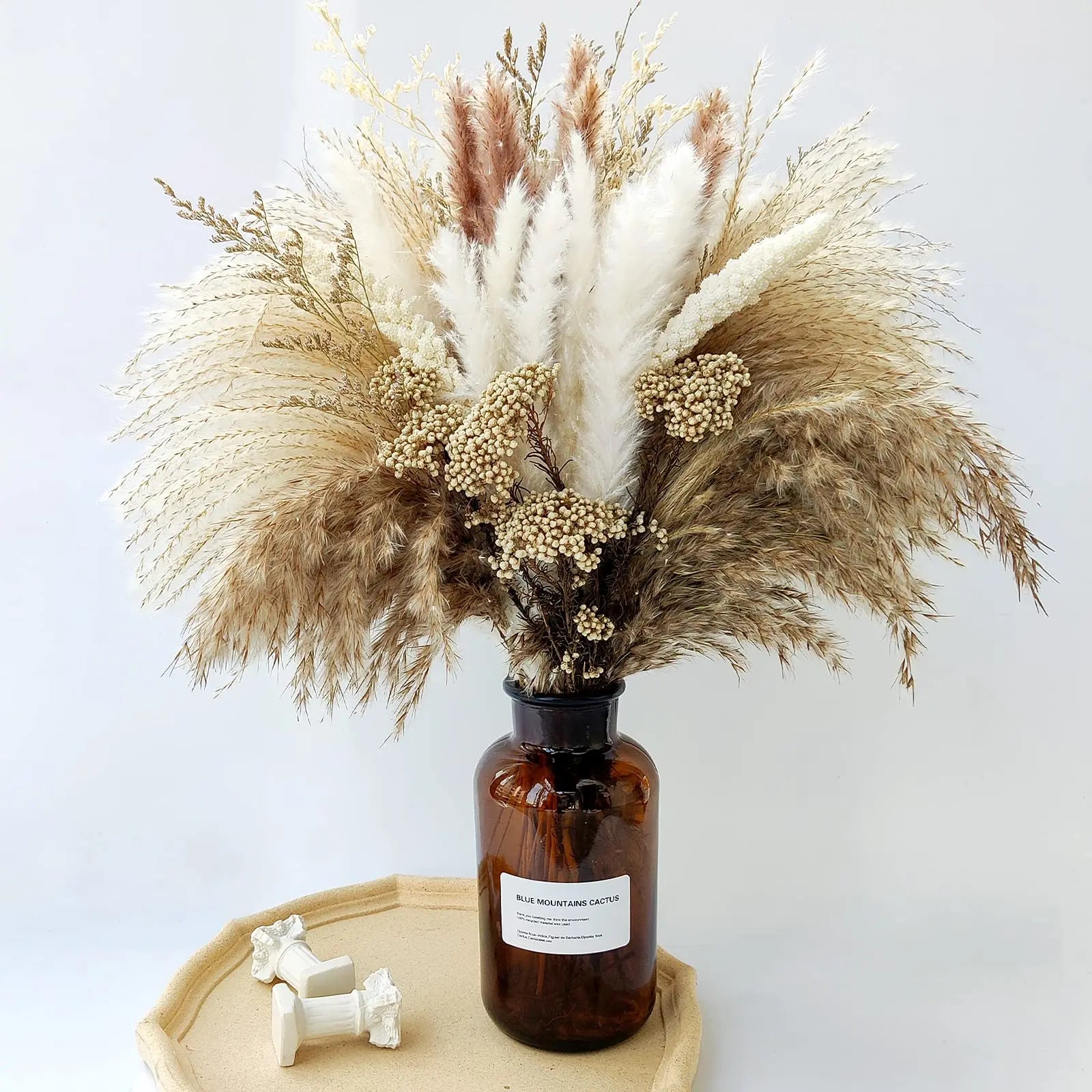 Natural Pampas Grass Flowers Set - 80 Pieces