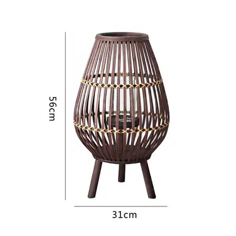 Nordic Wood Lantern - Bird Cage Style Candle Holder for Party Decor