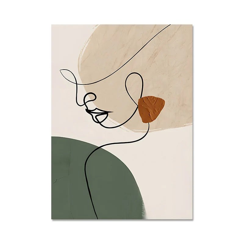 Japandi Lines: Minimalist Face Art Print for Serene Living (Canvas)