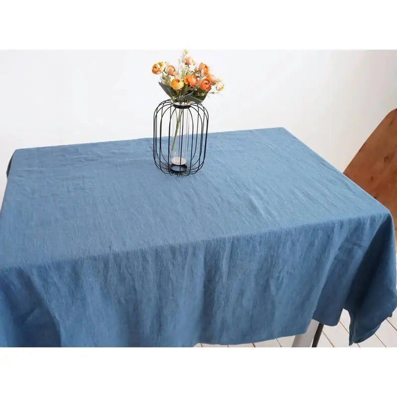 Premium Linen Tablecloth: Natural Fabric Dining Room Decor