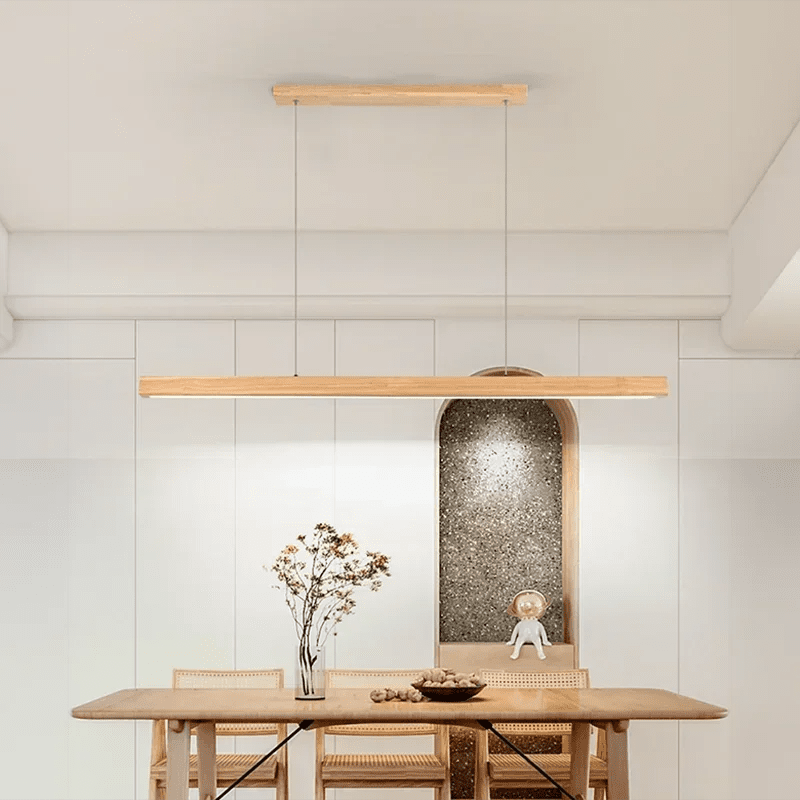 Modern Japandi Wood Pendant Light for Dining and Living Room