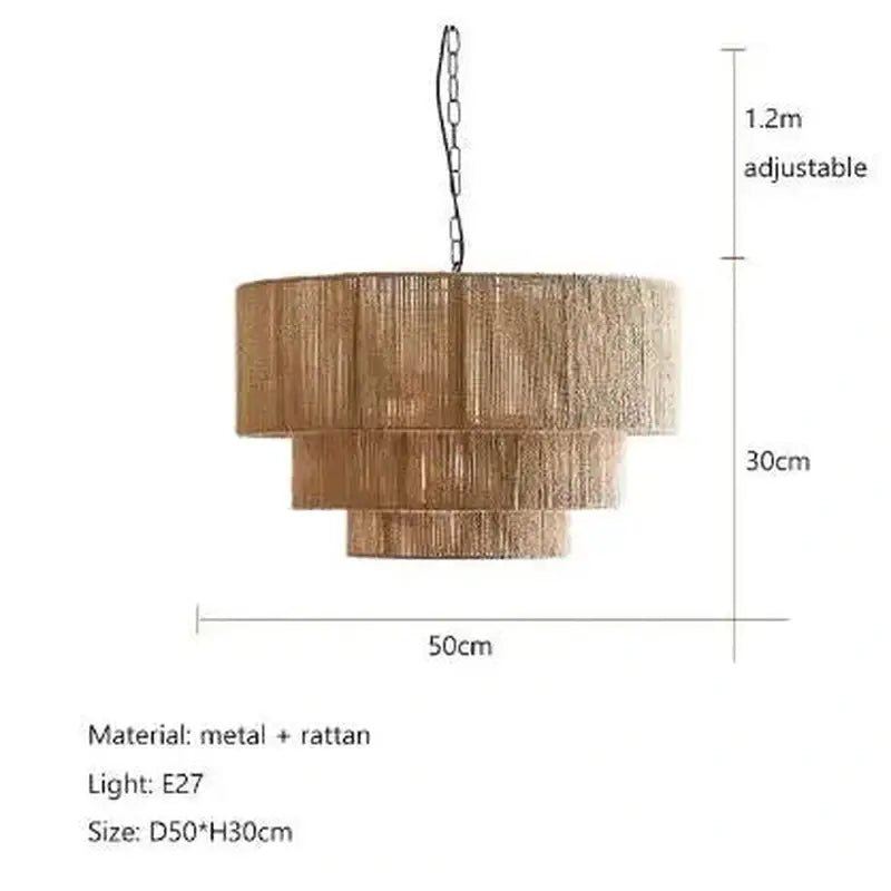 Hemp Rope Wall Lamp for Bedroom, Dining Room, and Living Room Decor