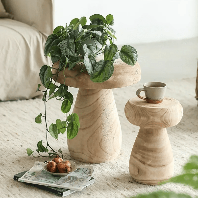 Nature's Sculpture: Solid Wood Stool (Wabi-Sabi Inspired, Organic Form)