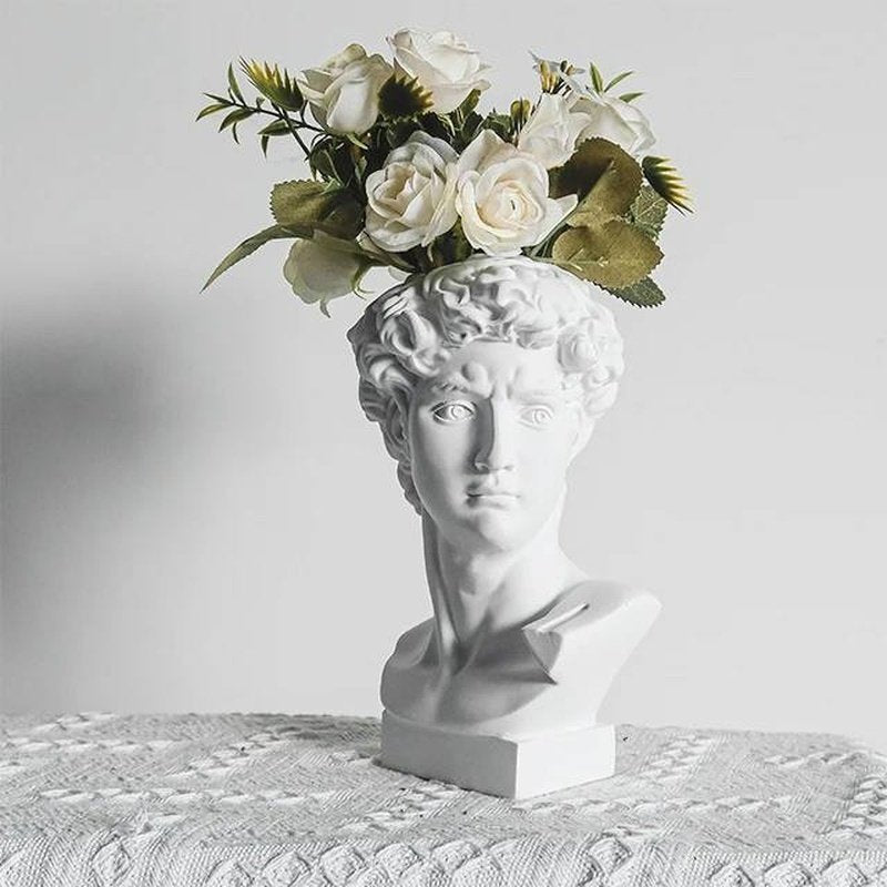 Modern Muse: David Bust Vase (Sculptural Style! Flowers or Decor)