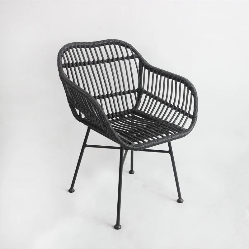 Japandi Dining Comfort: Rattan Armchairs (Natural Texture, Indoor/Outdoor)