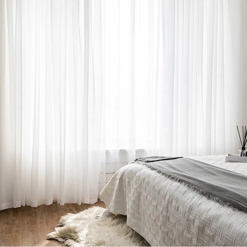 White Sheer Curtains - Voile Tulle Drapes