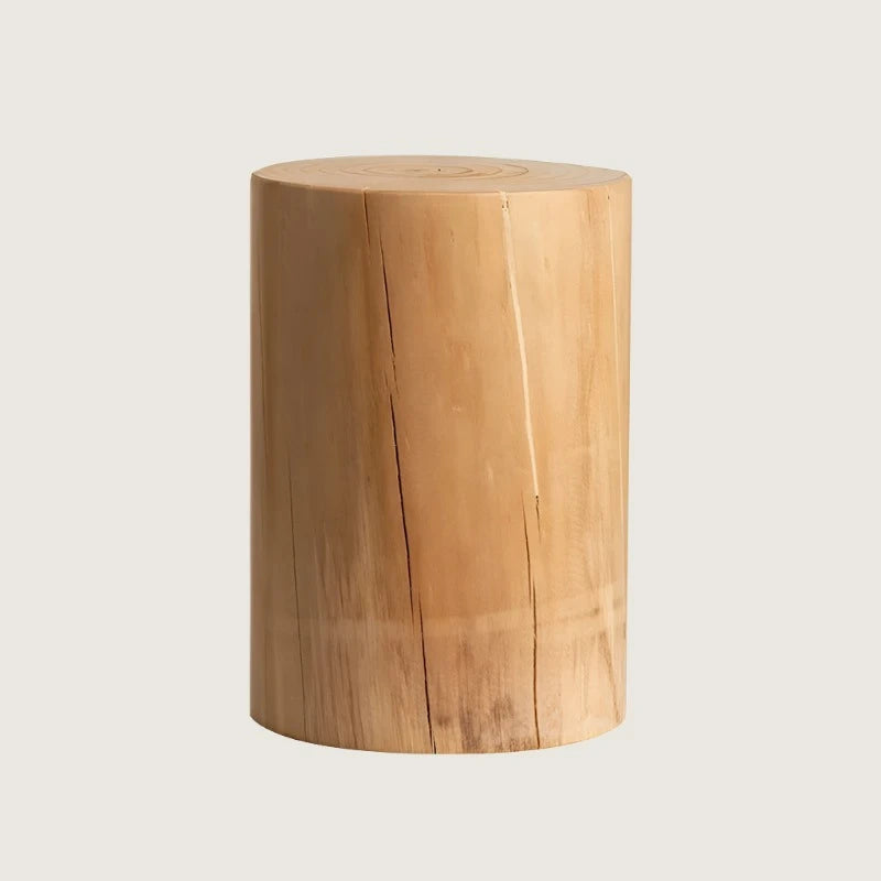 Solid Wood Log Stool - Creative Round Pouf & Side Table for Decor