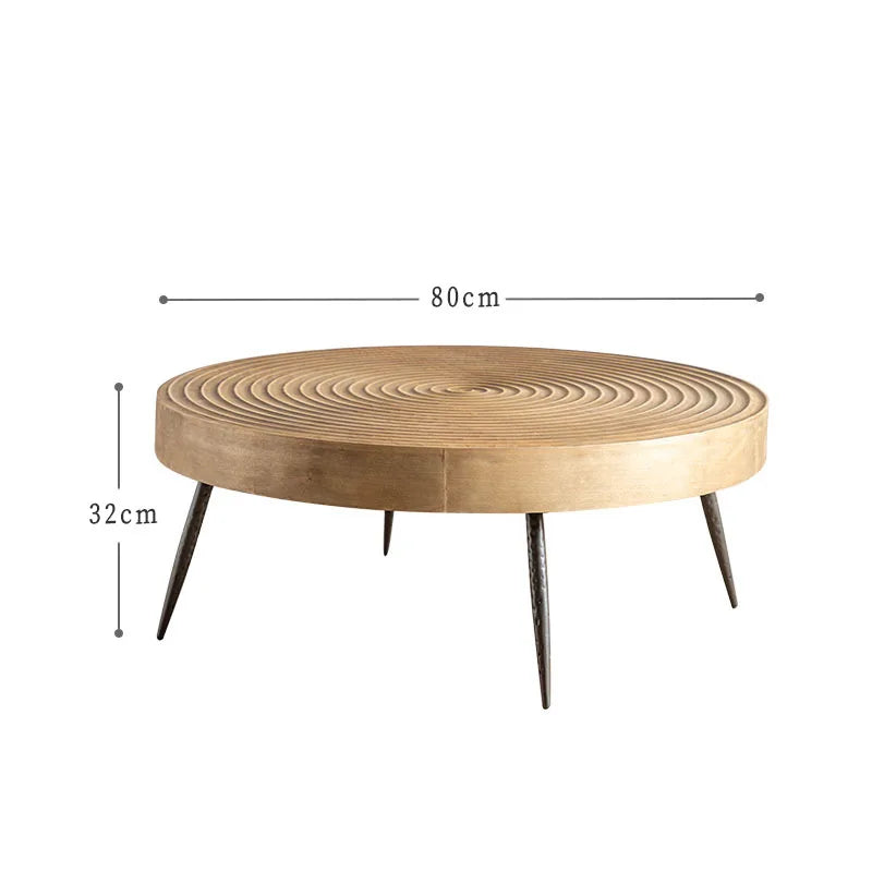 Homestay Style Wooden Side Table - Small Round Coffee & Bedside Table