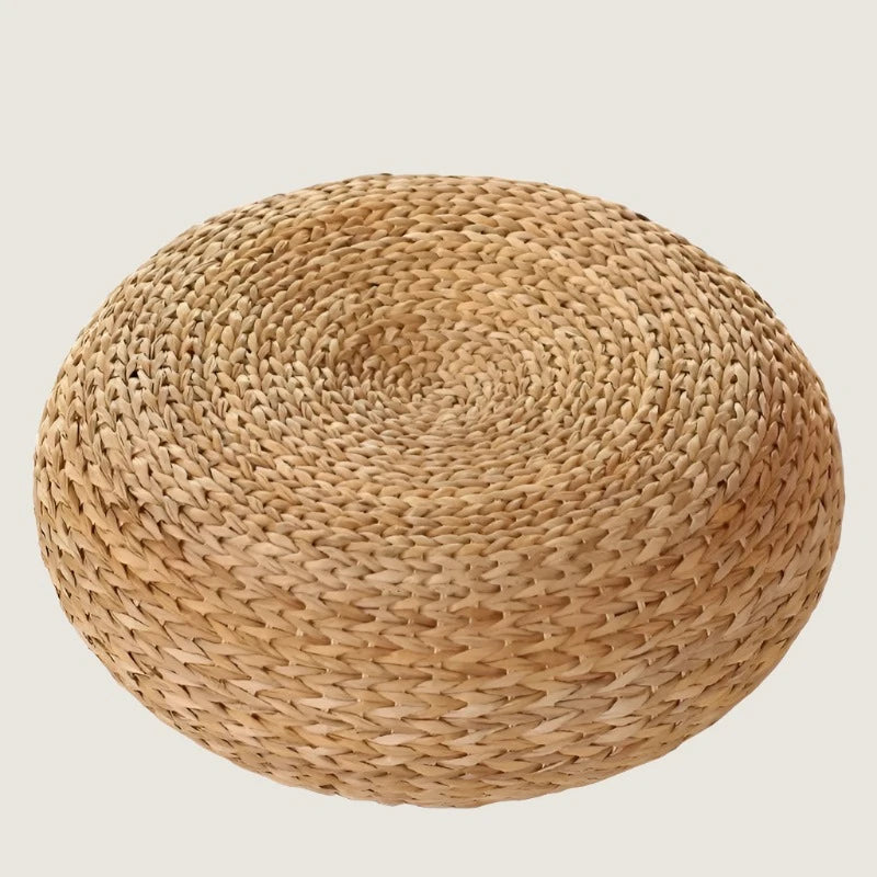 Japanese Tatami Rattan Meditation Cushion - Straw Woven Yoga Mat