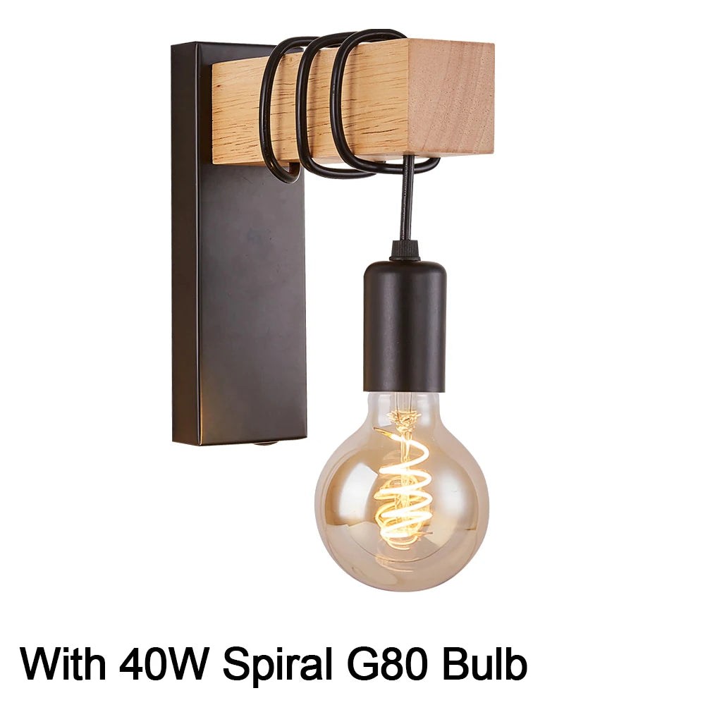 Retro Wood Wall Lamp