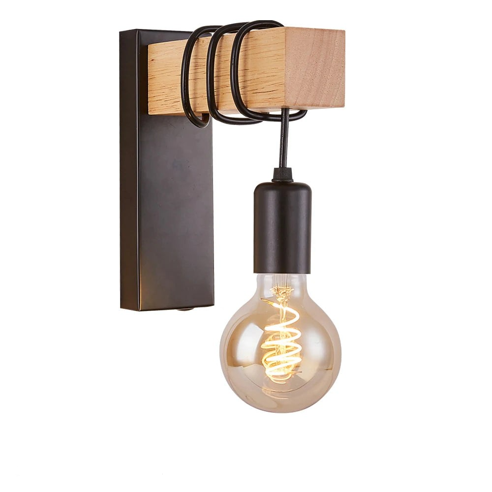 Retro Wood Wall Lamp