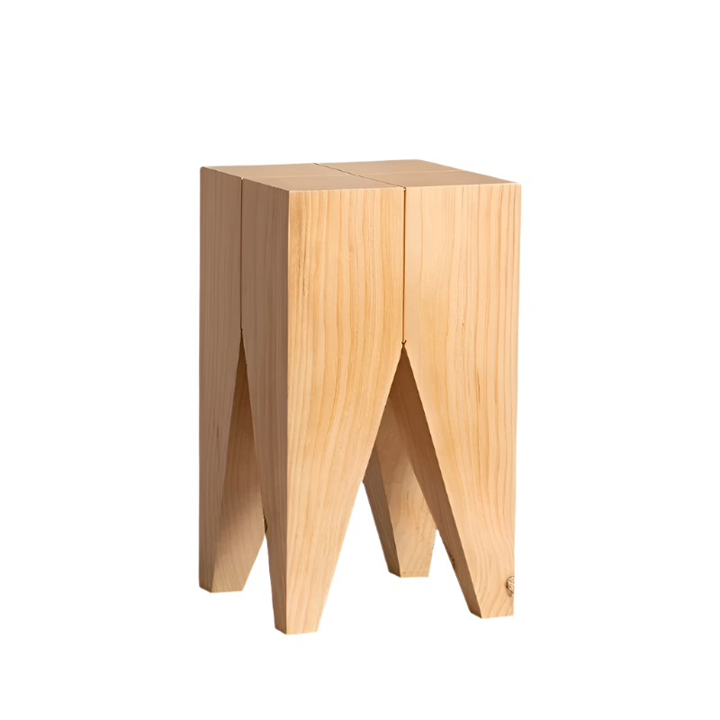 Solid Wood Log Stool - Creative Round Side Table for Decor