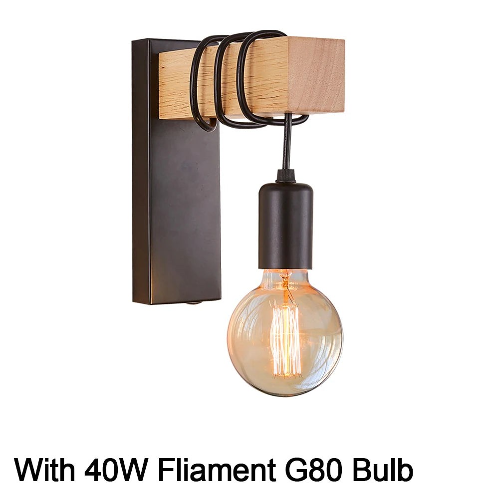 Retro Wood Wall Lamp