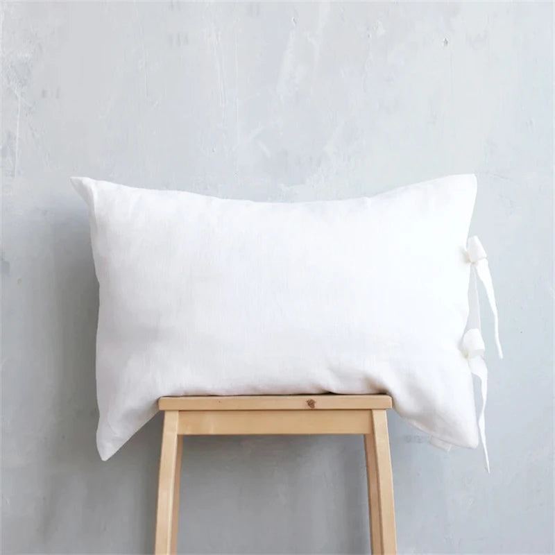 Japandi Dream: Linen Pillowcase (Tie Closure, Natural & Breathable)