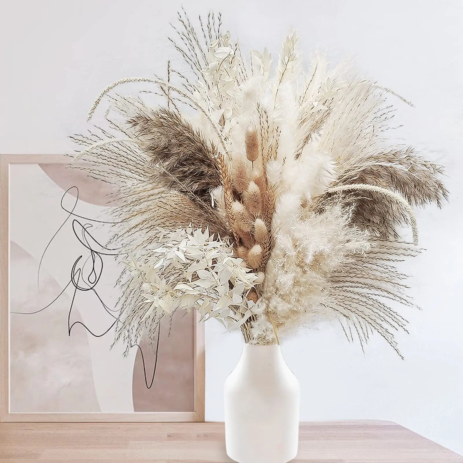 Natural Pampas Grass Flowers Set - 80 Pieces