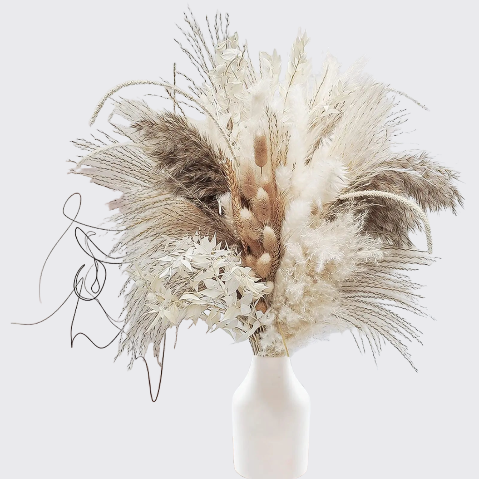 Natural Pampas Grass Flowers Set - 80 Pieces