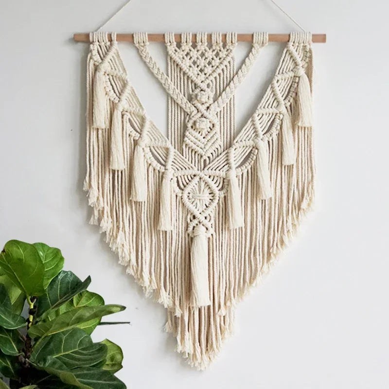 Macrame Woven Wall Hanging - Boho Chic Geometric Art