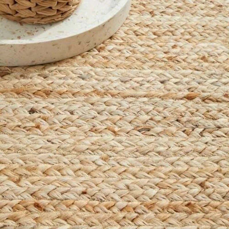 Jute Rug, Natural Square Shape - Handmade Reversible Decorative Rustic look