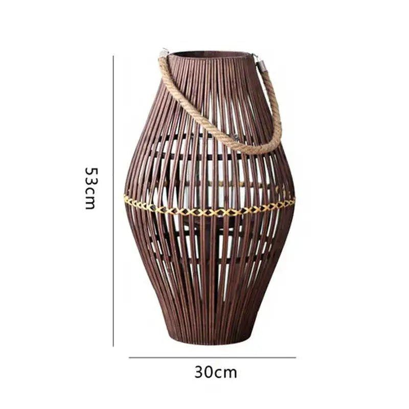 Nordic Wood Lantern - Bird Cage Style Candle Holder for Party Decor