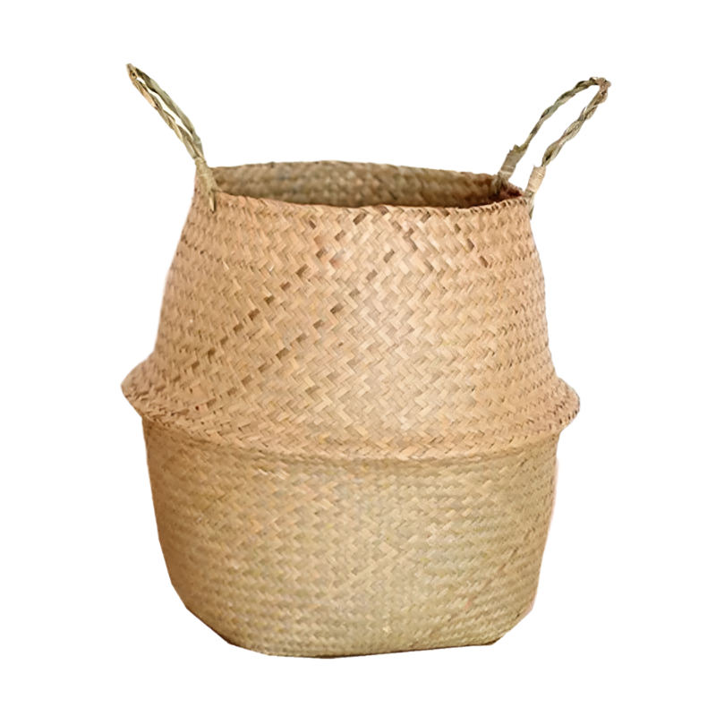 Straw Weaving Flower Plant Basket For Indoor And Outdoor Plants